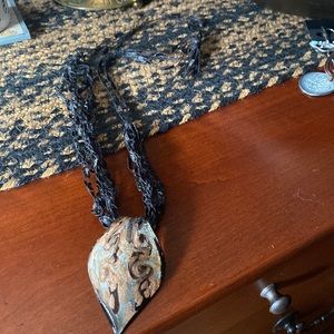 Beautiful Necklace, 17” long on a Black Mesh Rope, smoke free home